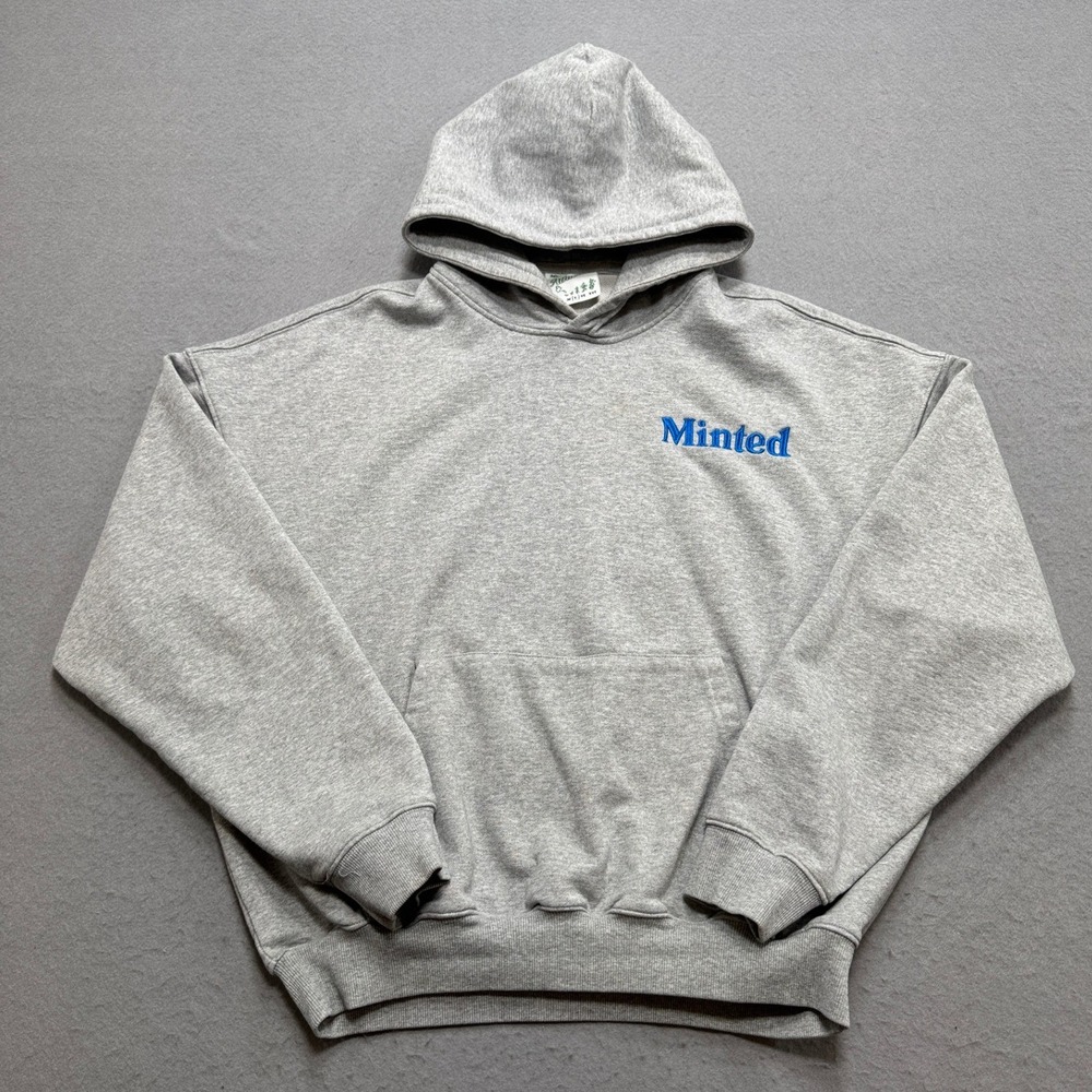 Minted Marathon Team Hoodie Men's Large Gray New York Run Club Fleece Pullover